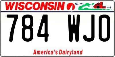WI license plate 784WJO