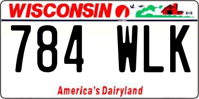 WI license plate 784WLK