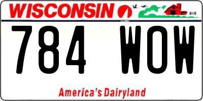 WI license plate 784WOW