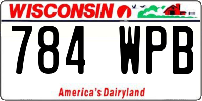 WI license plate 784WPB