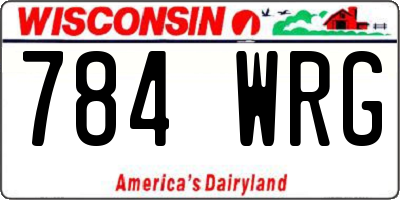WI license plate 784WRG