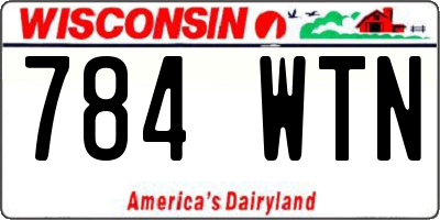 WI license plate 784WTN
