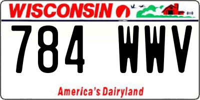 WI license plate 784WWV