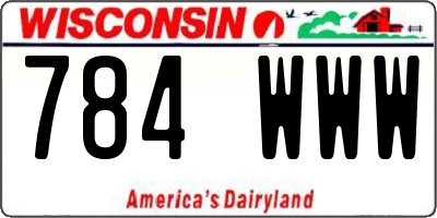 WI license plate 784WWW