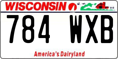 WI license plate 784WXB