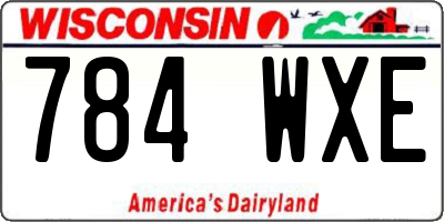 WI license plate 784WXE