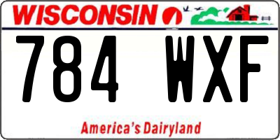 WI license plate 784WXF