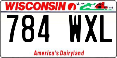 WI license plate 784WXL