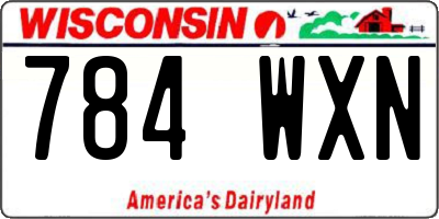 WI license plate 784WXN