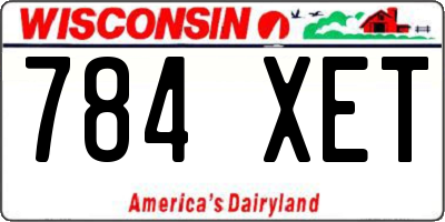 WI license plate 784XET