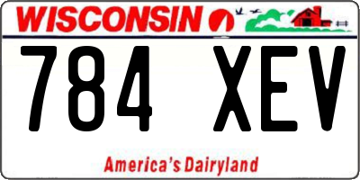 WI license plate 784XEV