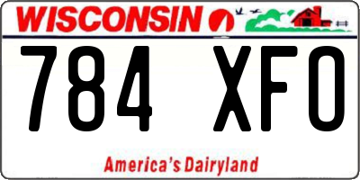 WI license plate 784XFO