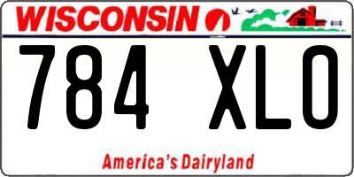 WI license plate 784XLO