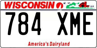 WI license plate 784XME