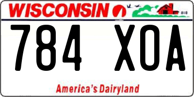 WI license plate 784XOA