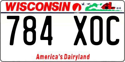 WI license plate 784XOC