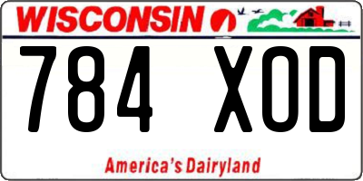 WI license plate 784XOD