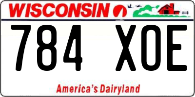 WI license plate 784XOE