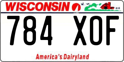 WI license plate 784XOF