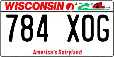 WI license plate 784XOG