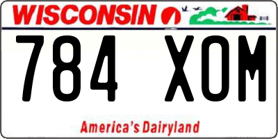 WI license plate 784XOM