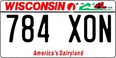 WI license plate 784XON