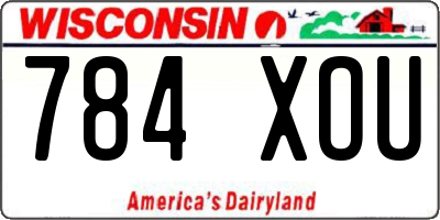 WI license plate 784XOU