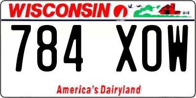 WI license plate 784XOW