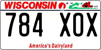 WI license plate 784XOX