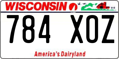 WI license plate 784XOZ