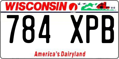 WI license plate 784XPB