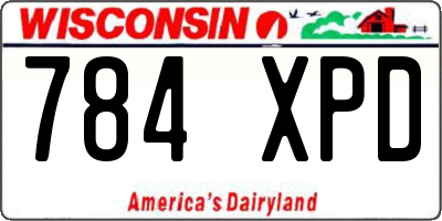 WI license plate 784XPD