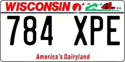 WI license plate 784XPE