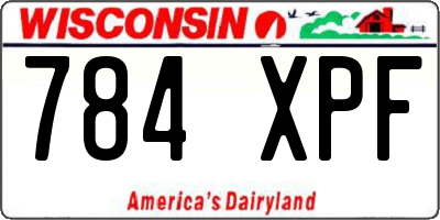 WI license plate 784XPF