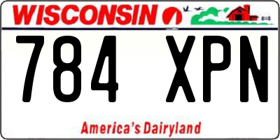 WI license plate 784XPN