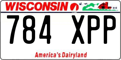 WI license plate 784XPP