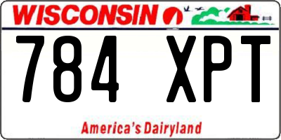WI license plate 784XPT