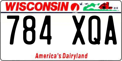 WI license plate 784XQA