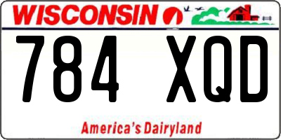 WI license plate 784XQD