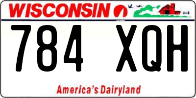 WI license plate 784XQH