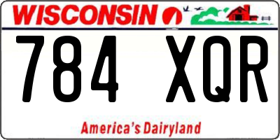 WI license plate 784XQR