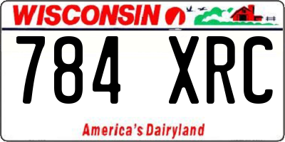 WI license plate 784XRC