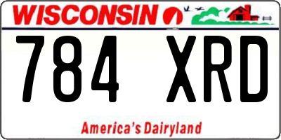 WI license plate 784XRD