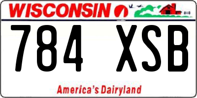 WI license plate 784XSB