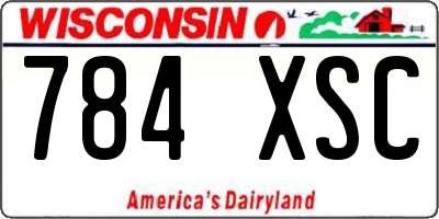 WI license plate 784XSC