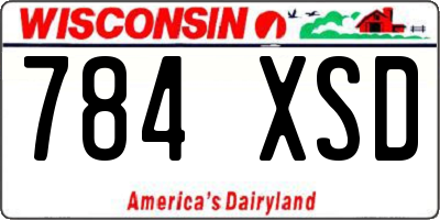 WI license plate 784XSD