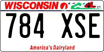 WI license plate 784XSE