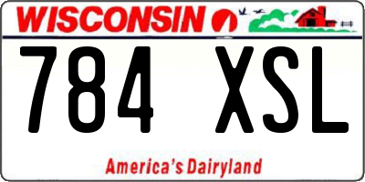 WI license plate 784XSL