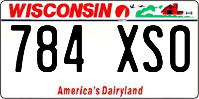 WI license plate 784XSO