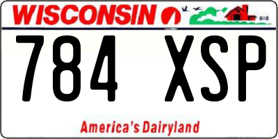 WI license plate 784XSP